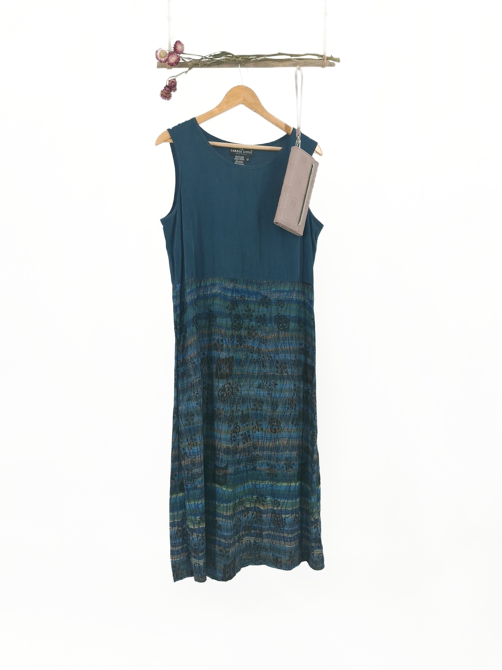 ✨ Vintage Carole Little Mixed Print Rayon Midi Dress ✨